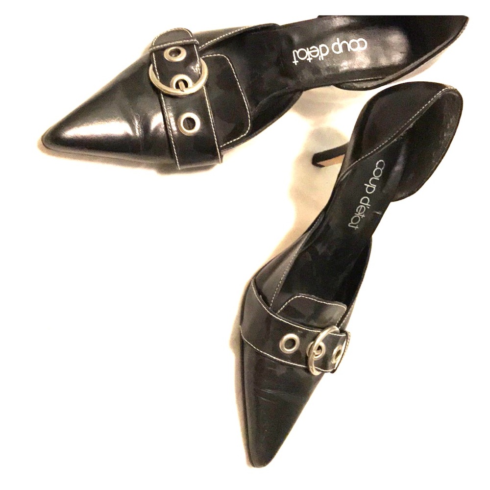 Sexy kitten heels with buckle, hardly worn!